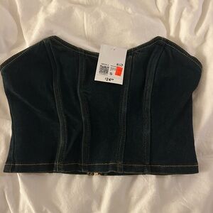 Black Strapless Corset Top